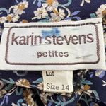 Karin Stevens Floral Dress Rayon Lace Trim Pockets Petite 14 Career Party Boho Photo 4