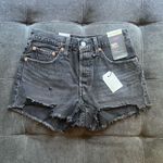 Levi's Levi’s 501 Original Fit High Rise Distressed Cutoff Black Denim Shorts Photo 4