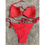 Seafolly New. red petal edge bikini set. USA 10. Retails $179 Photo 15