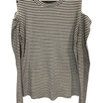 Lush Clothing Lush Cold Shoulder Black and White Striped Top‎ Size Medium Business Casual Boho Photo 0