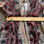 Three Eighty Two Sheer Flowy Snake Skin Print Dress with long sleeves Brown Size M Photo 9