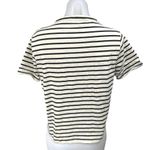 Mango MNG White Black Striped Round Neck Short Sleeve Pullover Tee Shirt Top L Photo 1