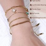 Gold Bracelets for Women,18k Gold Plated Dainty Bracelets Set Photo 1