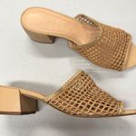 Raye Revolve  Tan Leather Crochet Slip On Mule Heels Womens 8.5 Boho Beachy Photo 0