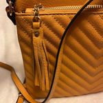 Mustard Yellow Dome Crossbody Bag with Dalmatian Lining Orange Photo 10