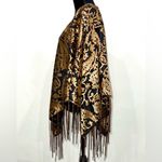 Maggie Barnes Vintage  Vintage 1990s Flocked Velvet Fringed Poncho Top Photo 2