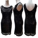 Crystal Doll Black Sequins Sleeveless Above the Knee Dress Size Medium Photo 1