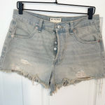 We The Free  Women's Frayed Denim High Rise Shorts Sz 27 Photo 0