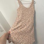 American Eagle  Scoop Neck Mini Slip Dress Light Baby Pink Ditsy Floral Cutout M Photo 8