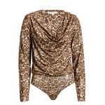 WAYF NWT  X Nordstrom Solano Leopard-Print Cowl-Neck Bodysuit Photo 4