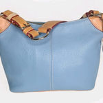 Dooney & Bourke  Shoulderbag Sky Blue Tan All Weather 2‎ Leather Purse Photo 0