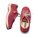 Lands' End Red Suede Lace Up Casual Sneakers Shoes Women 8 Photo 1