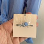 superdown  Kaycie Drape Neck Romper in Blue Photo 9