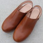 J.Crew Women's Rich Oak Convertible Leather Clogs Sz 8 Photo 1