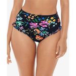 Skinny Dippers Daisy Duke Ruffle High Waist Bottoms Black Photo 0