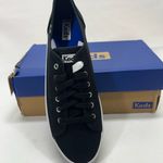 Keds KICKSTART CANVAS SNEAKERS W/BLACK/WHITE LACES WOMENS 9M BLACK NEW IN BOX Photo 1