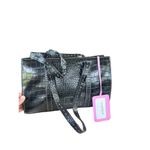 Liz Claiborne Authentic Vintage  Purse Hand Bag black embossed  faux     leather Photo 1