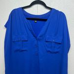 INC Womens Top 3X Mix Media Business Casual Workwear Office Career Party Event Blue Photo 2