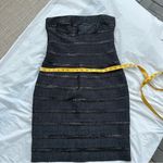 Carmen Marc Valvo Sequin Embellished Black Bandage Strapless Dress sz M Photo 7