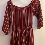 Haute Monde Womens Fall Jumpsuit S Small Brown White Striped Stripes Bust 34” Photo 4