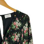 Everly Bell Sleeve Floral Plunge Wrap Front V-Neck Romper Black Size Small Photo 6