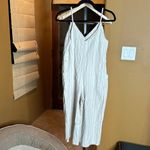 Ecovibe 100% Cotton Oatmeal Black Stripe Jumpsuit Size Small Photo 5