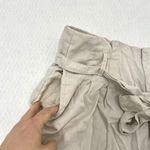 Abercrombie & Fitch Pleated High-Waist Belted Shorts Beige size Medium Photo 3