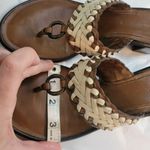 Cole Haan Woven Sandals 7 1/2 B Thong 2" Heel Slip On Brown Leather Dustbag Inc. Photo 8