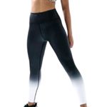 Zyia Light N Tight Liquid Shine Metallic Ombré High Rise B/W Leggings 8 Photo 0