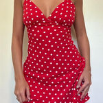 Princess Polly Red polka dot mini dress Photo 0