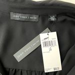 Joan Vass  Black Sheer V Neck Top Photo 5