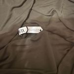 ZARA Women’s medium Dark Green Cut Out Draped Halter Dress Photo 4