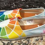 Groove Bags Slip On Shoes Women's 6 Colorwheel Casual Canvas Flat Custom Kicks Blue Photo 3