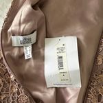 Belle Badgley Mischka NWT  Rose Gold Sequin Crochet Pink Shift Dress Size 4, Photo 4