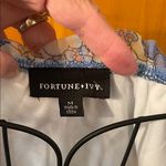 Fortune + Ivy 🌸🌸🌸BOGOHO 🌸🌸🌸 Blue Floral Ruffle Blouse-Medium Photo 8