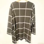 Olivia Blu  Open Cardigan Womens 2X Plus Size Black Window Pane Print Open Front Photo 4