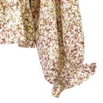 Arula Top Autumn Floral Long Sleeve Babydoll Blouse Taupe Rust Plus Size B | 2X Red Photo 6