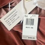 Bronx and Banco Women’s Rihanna Pink Velvet Long Sleeve Mini Dress Fringe Scarf XS Photo 6