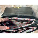 Betsey Johnson Black Leather Top Handle Satchel Crossbody Handbag Retails $100 Photo 7