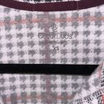 Cuddl Duds  White Houndstooth Plaid Button Down Soft Knit Shirt Women's Size XS Photo 3