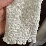 ZARA  | White High Neck Pleated Smocked Blouse | Size Medium Photo 8