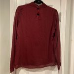 NWT Aconiya Size M Burgundy Swiss Dot Chiffon Lined High Neck Bow Lined Top Red Size M Photo 5