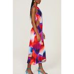 Rebecca Vallance Dress Womens 8 Red Blue Del Prado Midi Cutout Side Psychedelic Photo 4
