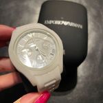 Emporio Armani NWOT Ceramic Vintage Chronograph White Dial Watch AR1403 MRP $545 Designer Luxury Photo 7