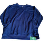 Halara  NWT Oversized Navy Fleece Crewneck Sweatshirt XL Athleisure Cozy Photo 0