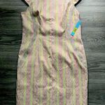 Antonio Melani NEW Pink Yellow Tweed Cap Sleeve Fitted Career Dress Size 12 Work Photo 0