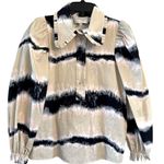 Munthe Tresco Tie Dye Button Down Shirt Sand Navy Pink Women’s Size 2 Blue Photo 3