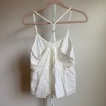 Aerie  White‎ Eyelet Button Front Tank Top Sleeveless Cami Blouse Large L Photo 7
