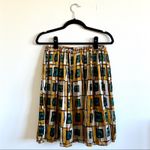 Joe Fresh  Pleated Geometric Square Patterned Elastic Waist A-Line Skirt XS Photo 4