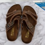 White Mountain  Hayleigh Braided Leather Footbed‎ Sandals Brown Sz 8M Boho Casual Photo 1